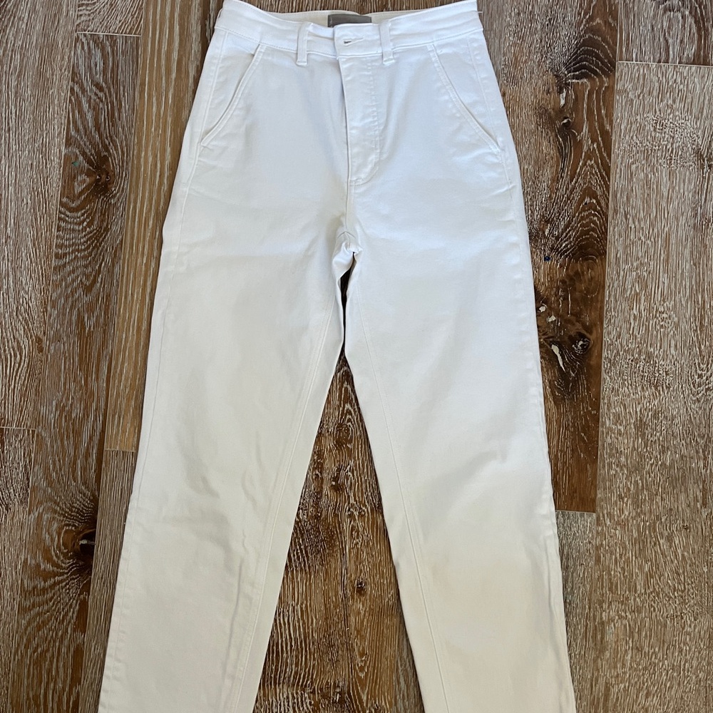 Everlane Cream High-Waisted Pants
